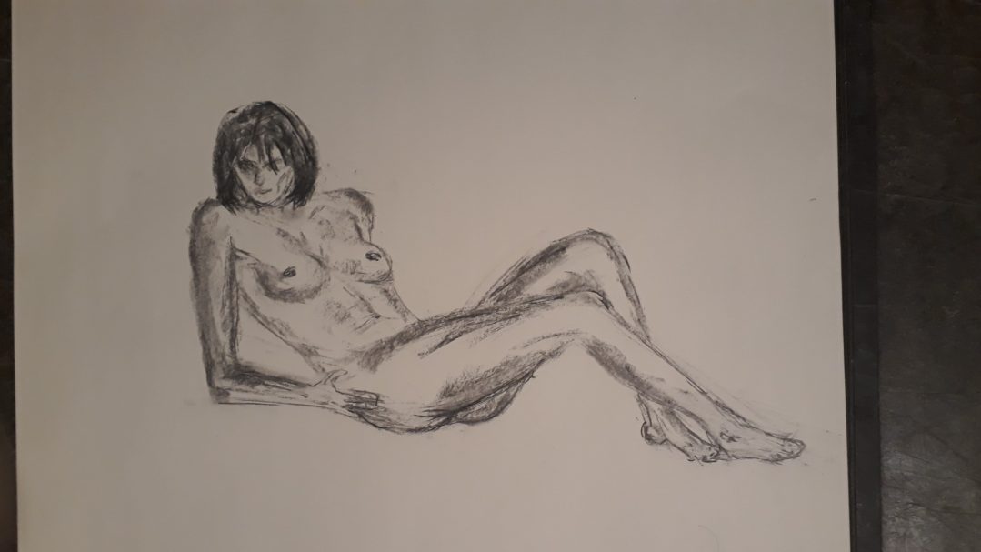 Studie naar model, Atelier Van Gogh, 2022
Houtskool op papier 50x70cm