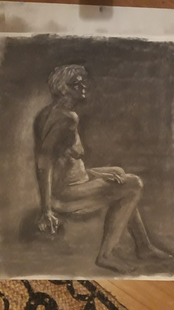 Studie naar model, Atelier Van Gogh, 2022
Houtskool op papier 70x50cm