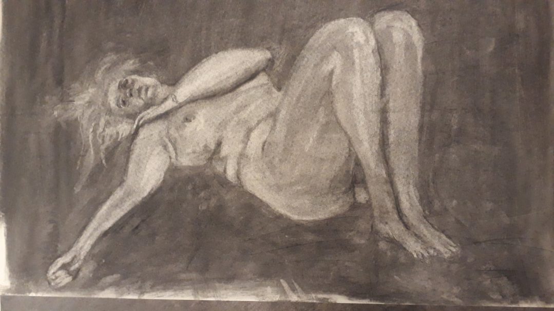 Studie naar model, Atelier Van Gogh, 2022
Houtskool op papier 50x70cm