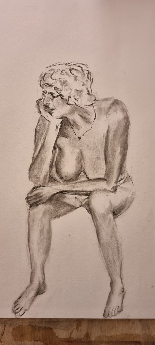 Studie naar model, Atelier Van Gogh, 2023
Houtskool op papier 70x50cm